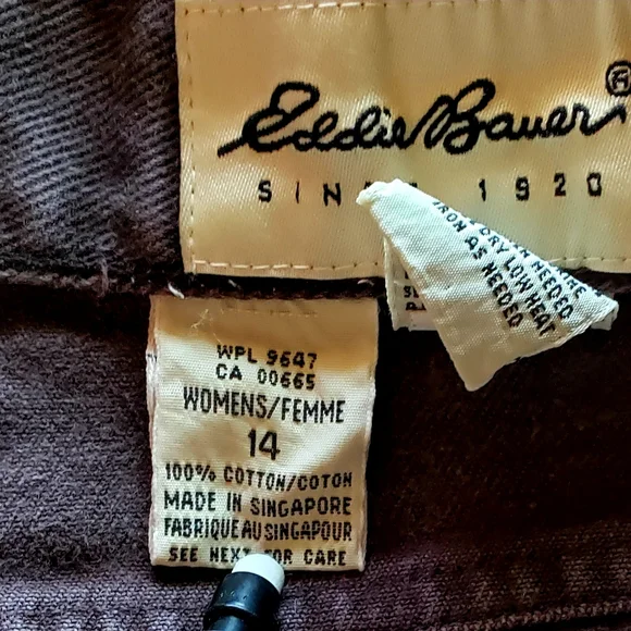 EDDIE BAUER High-Waisted VTG Jeans Relaxed Fit - Soft Brown - Size 14 - EVC - Picture 2 of 10